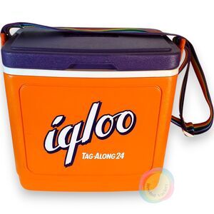 Vintage 90s Igloo Rainbow Cooler Tag-Along 24 w/ Tray